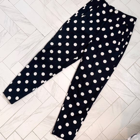 ZARA Linen Polka Dot Pants - Picture 2 of 5